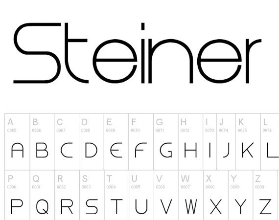 推荐一款免费商用英文logo字体-steiner